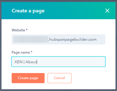 Name your HubSpot page